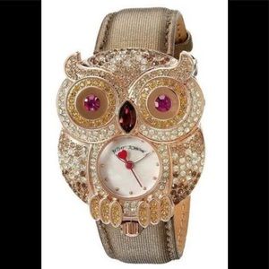 Betsey Johnson 🦉Owl Watch Rose Gold w/Rhinestones